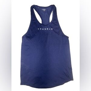 Young LA racer tank in navy